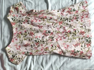 Orsay Sexy Stretch Figure-Hugging Blouse Pink Flowers Size 36 S