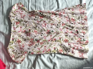 Orsay Sexy Stretch Figure-Hugging Blouse Pink Flowers Size 36 S - imagine 2