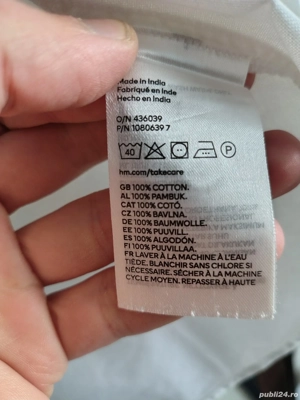 H&M lace blouse Crepe Neck Button Up, Size S, Cotton