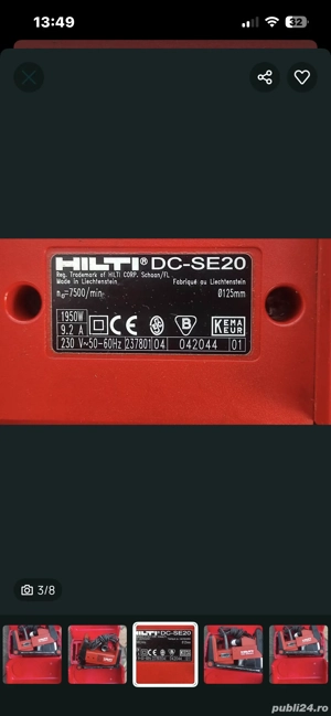 Hilti,de vânzare mașină pentru canelat