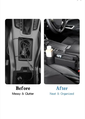 Organizator auto intre scaune cu suport pahar pentru partea dreapta - imagine 2