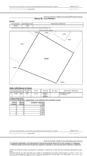 Teren intravilan comuna Berceni 
