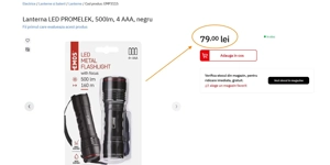 Lanterne LED, Promelek  500lm,Varta 150lm, Well 3W 220lm,(Super Ofertă). - imagine 2