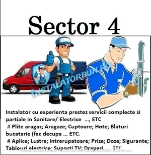 Instalator montaj: Cabina dus, Calorifer, Vas Wc, Lavoar, Robineti ...