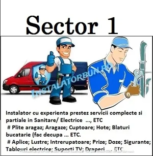 Instalator montaj: Cabina dus, Calorifer, Vas Wc, Lavoar, Robineti ...