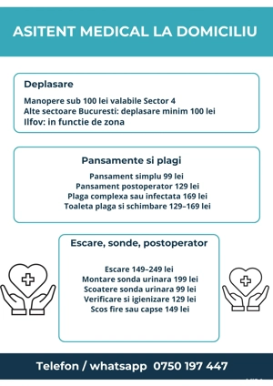 Asistenta Medicala la Domiciliu - Ingrijiri la domiciliu -Preturi mici