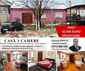 Casa 3 camere + teren in Pojejena, jud. Caras Severin