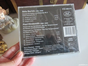 cd rar Bartok Bela Concert Vioara 2+Paul Hindemith 4 Temperamente,1991 sigilat - imagine 2