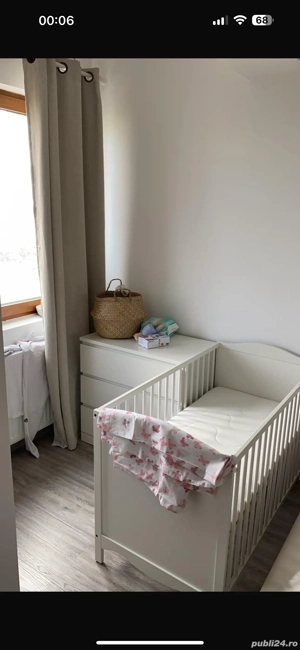 Pătuț copii, alb -lucios