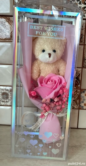 Buchet LoveBear cu Trandafir din Săpun Parfumat