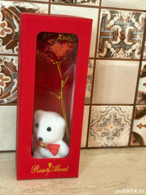 Cutie cu Trandafir Cristalizat și Ursuleț - imagine 2