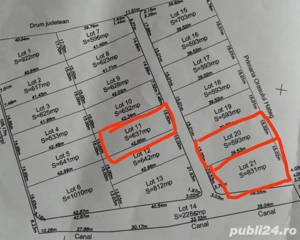 Vind teren intravilan parcelat