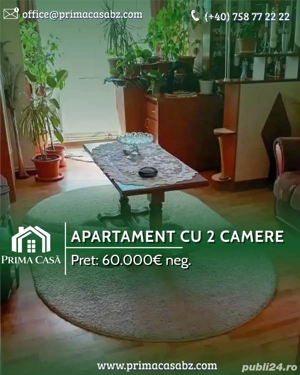 Apartament cu 2 camere   zona Micro 5   cu imbunatatiri   Pret: 60.000    