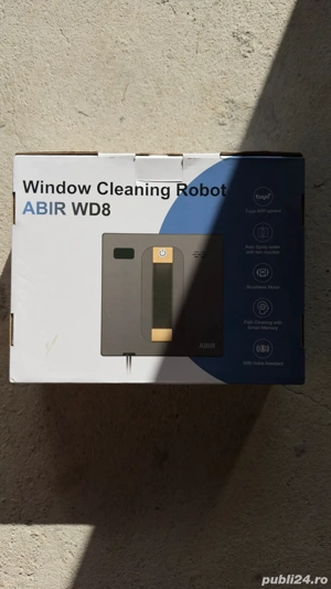 Robot Curățare Geamuri ABIR WD8   Pulverizare Dublă, Control Aplicație & Inteligență AI