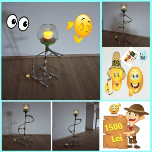Veioza-Lampa Stil Industrial  Interior - Exterior Pentru Curte si Gradina  - imagine 2