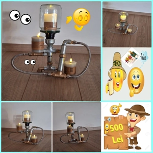 Veioza-Lampa Stil Industrial  Interior - Exterior Pentru Curte si Gradina  - imagine 3