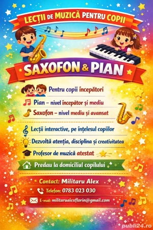 Predau saxofon si pian la domiciliu