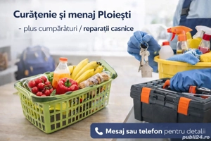 Curățenie & menaj Ploiești   plus cumpărături   reparații ușoare (opțional)