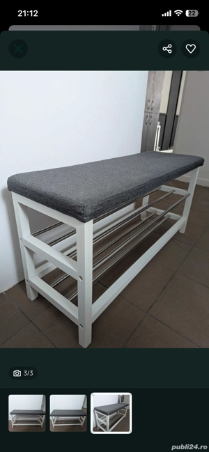 Banca Jysk rafturi pantofi otel alb