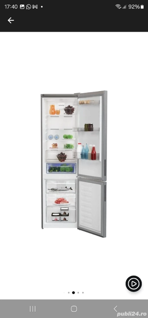 Frigider Combina frigorifica Artic, 362l, H 202 cm, Argintiu, - imagine 2