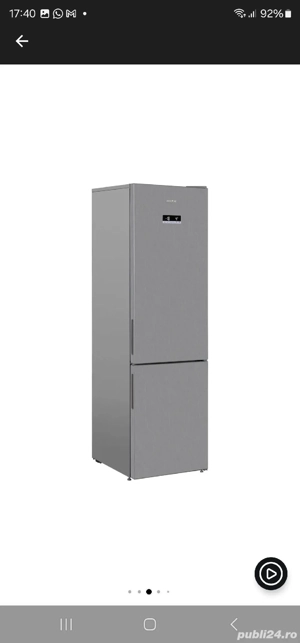 Frigider Combina frigorifica Artic, 362l, H 202 cm, Argintiu,