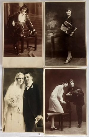 4 foto   cărți poștale vechi, ateliere foto Sighetul Marmației, început de sec XX