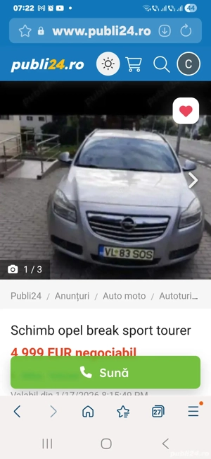 Schimb opel insignia tourer