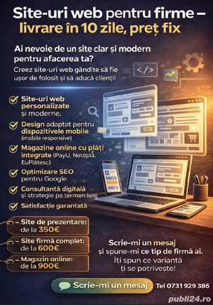Site-uri de prezentare și magazine online făcute pe măsura nevoilor tale