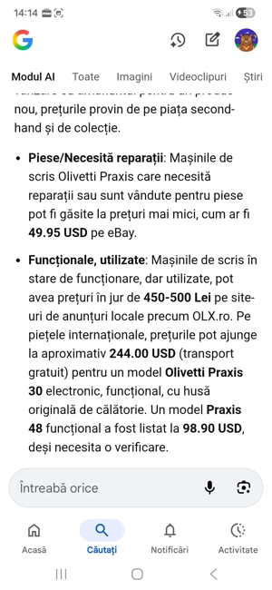 Masina de scris olivetty praxis - imagine 2