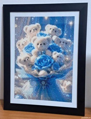  Ursuleți Albaștri    Tablou cu Diamante 5D handmade