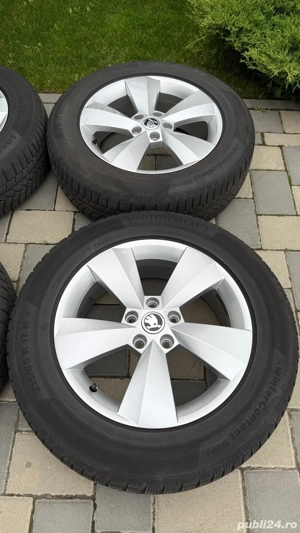 Roti Skoda Kodiaq jante 17 5x112  anvelope 215 65  17  Audi Q3 VW Tiguan - imagine 5
