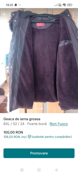 Geaca parka,îmblănită pt iarnă 