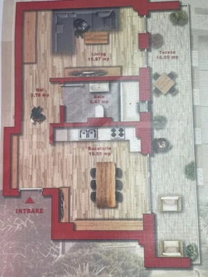 Apartament 2 camere cu terasă generoasă, în ansamblu rezidențial exclusivist 