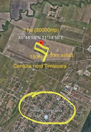 COMISION 0 | Teren extravilan arabil | 30.000 mp | Zona Dumbravita