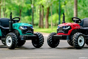 Tractoras electric Kinderauto 1804 2x45W 12V remorca basculabila - imagine 4