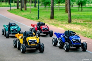 Tractoras electric Kinderauto 1804 2x45W 12V remorca basculabila - imagine 5