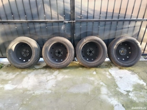 Patru jante originale Renault 16 inch ET47 J7x16H2 + Anvelope iarna Dunlop Winter Sport 5 (205x55)  - imagine 2