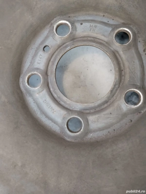 Patru jante originale Renault 16 inch ET47 J7x16H2 + Anvelope iarna Dunlop Winter Sport 5 (205x55)  - imagine 3