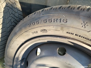 Patru jante originale Renault 16 inch ET47 J7x16H2 + Anvelope iarna Dunlop Winter Sport 5 (205x55)  - imagine 5