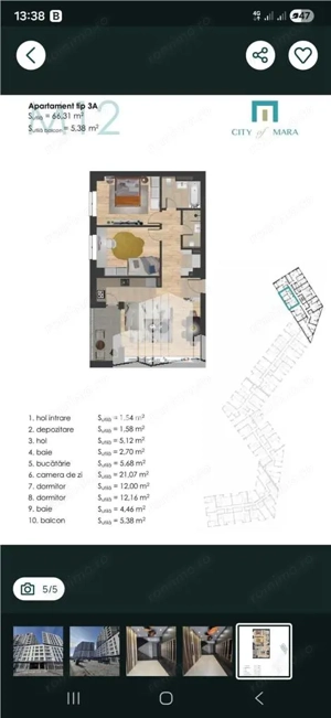 Apartament 3 camere in bloc nou cu 2026