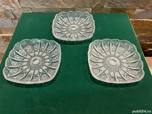 Set 3 Farfurii Desert din Cristal de Plumb (Bleikristall)   Diametru 15 cm