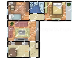 3 cam. Bloc ANVELOPAT, 68 mp utili, Complex-zona OLIMPIA, boxa in CF