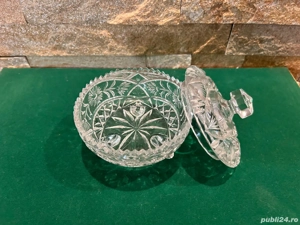 Zaharniță de Colecție cu Picioare și Capac   Cristal de Plumb (Bleikristall)   Diametru 11.5 cm - imagine 2