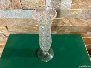 Vază de Colecție cu Picior   Cristal Masiv   Înălțime 24 cm   Eleganță Clasică