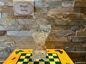 Vază de Colecție cu Trei Picioare   Cristal Masiv   Design Rar   Stare Impecabilă