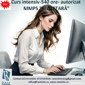 CURS intensiv de calificare autorizat MMSS - SECRETARA- Cod COR 412001- 540 ore