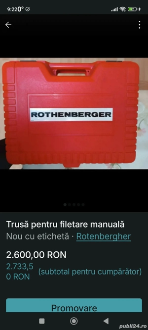 Vând trusă de filetare manuală 