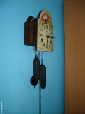 Ceas de perete antic cu greutati marca KIENZLE - imagine 3