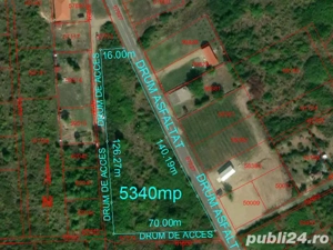 Teren intravilan 5340 mp triplu frontstradal cu asfalt intravilan Paleu