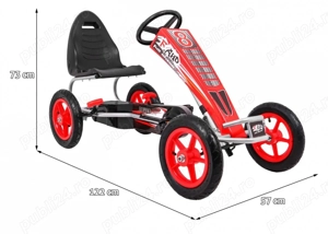 GO Kart cu pedale, Kinderauto F8-1, roti Gonflabile de 10 inch - imagine 2
